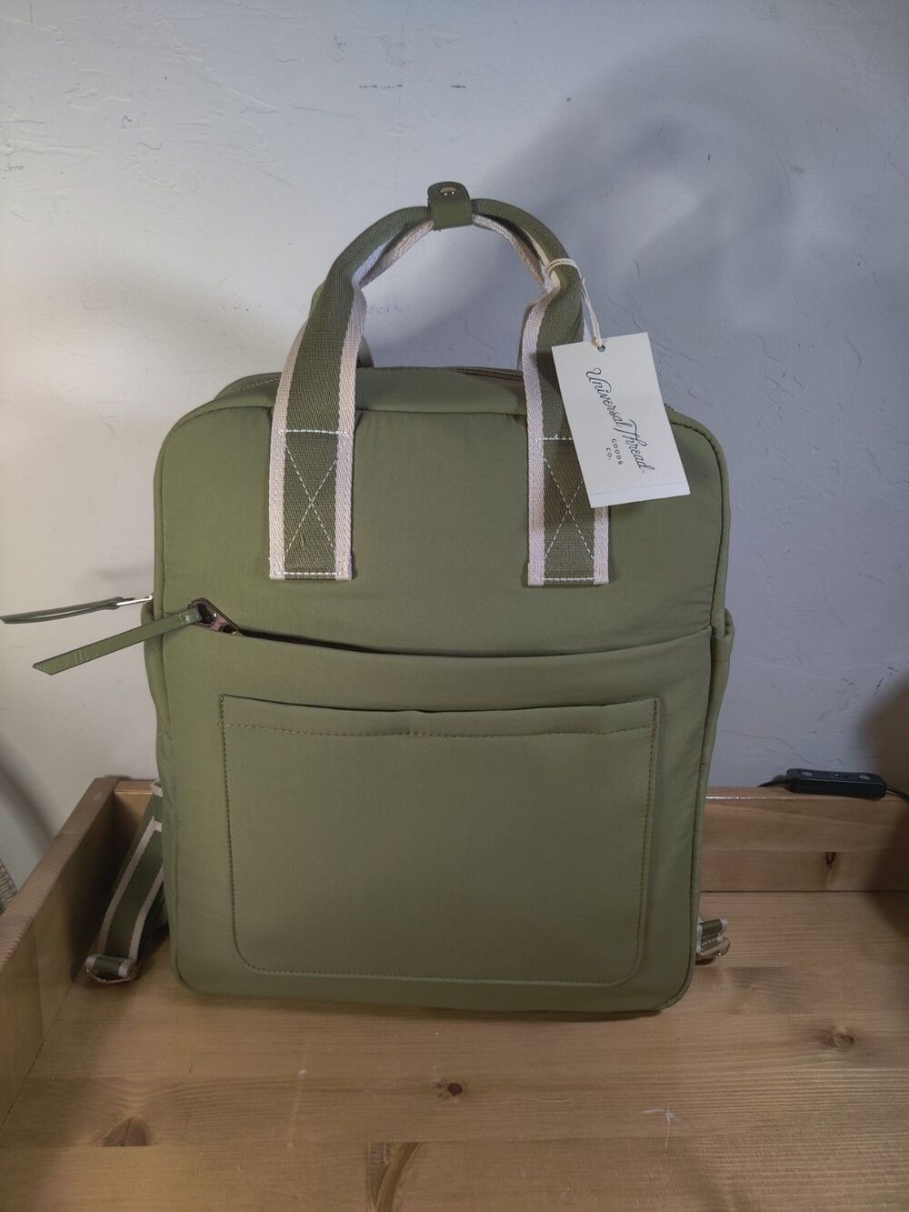 NWT Backpack Tote Universal Threads Olive Green Fabric Retail $35!